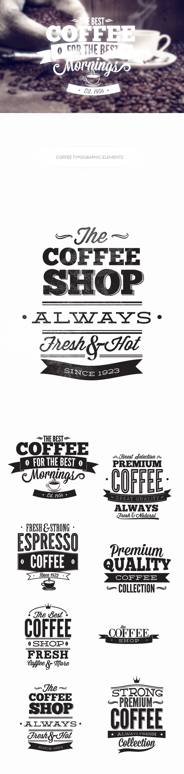Coffee typographic elements 25