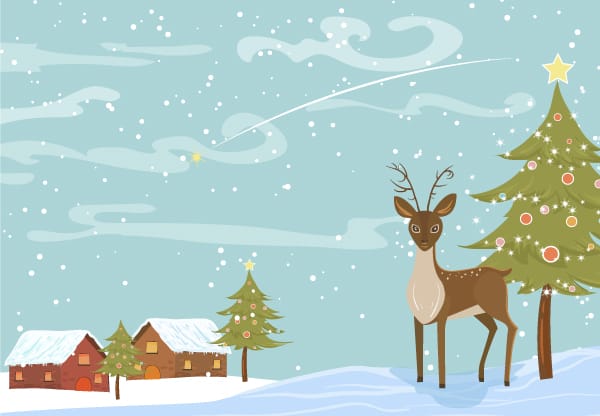 Download Vector Christmas Background With Reindeer Designious Yellowimages Mockups