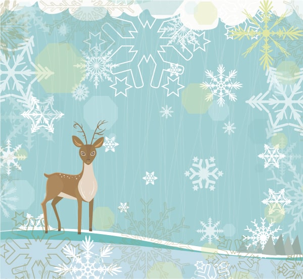 Reindeer Vector Background Vector Christmas Background With Reindeer ...