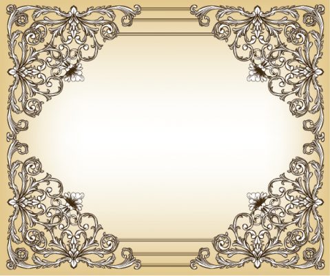Baroque Floral Frame Vector Illustration - Designious