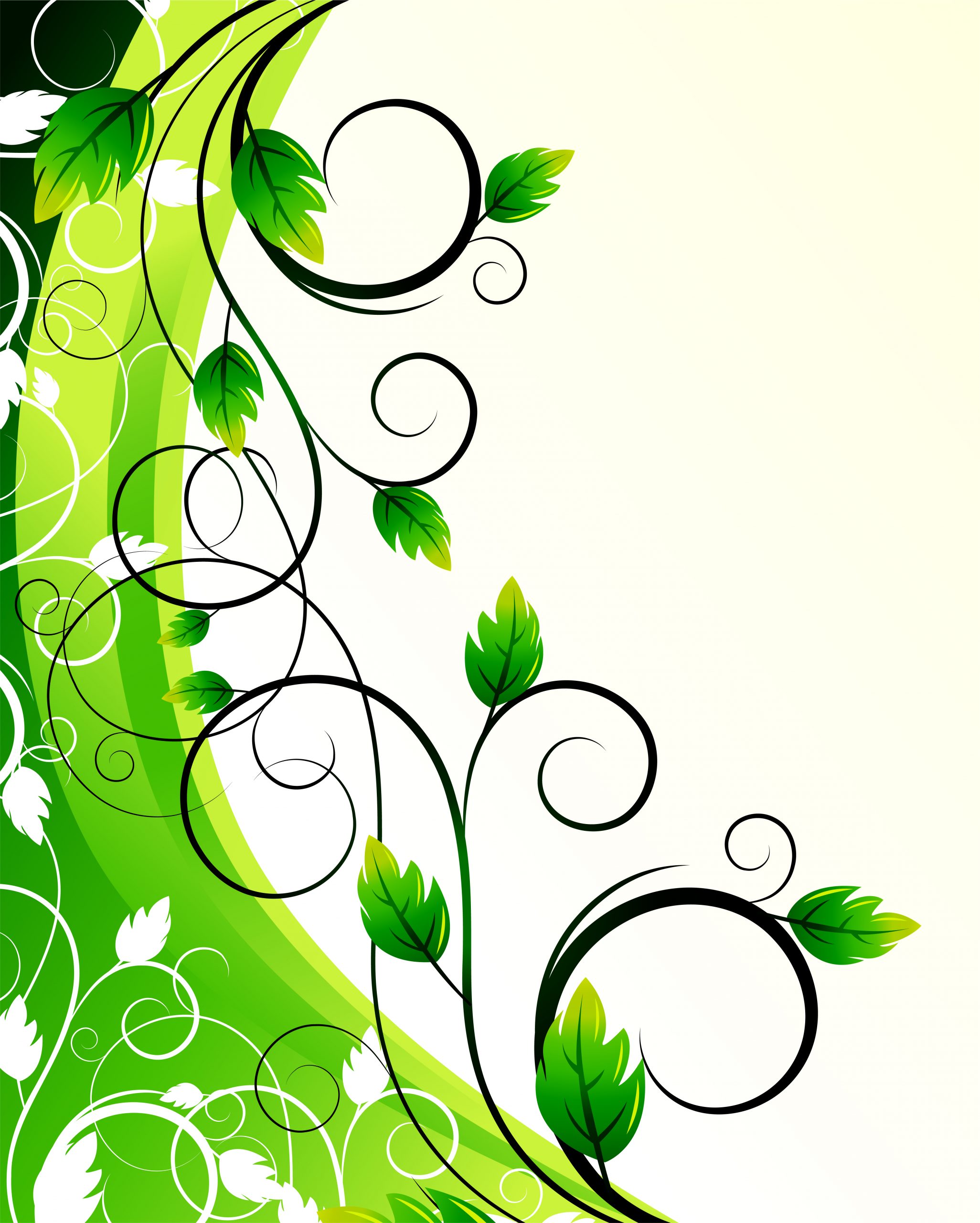 Plant, Background Eps Vector Green Floral Background Vector ...