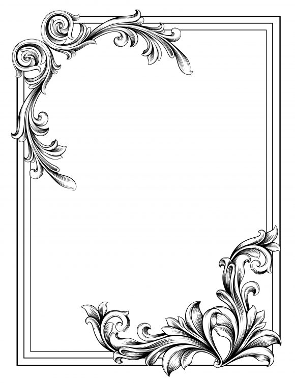 Flower, Corner Vector Illustration Vector Engraved Floral Corner ...