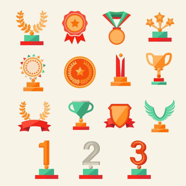 Trophy And Awards Vector Set 1 19
