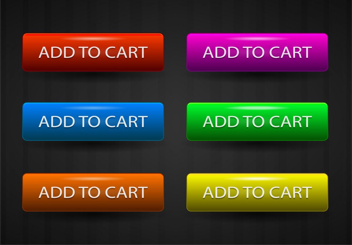 Glossy Add To Cart Buttons Set Vector Illustration - Designious
