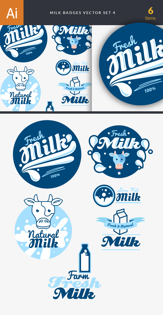 Milk Badges Vector Set 4 41