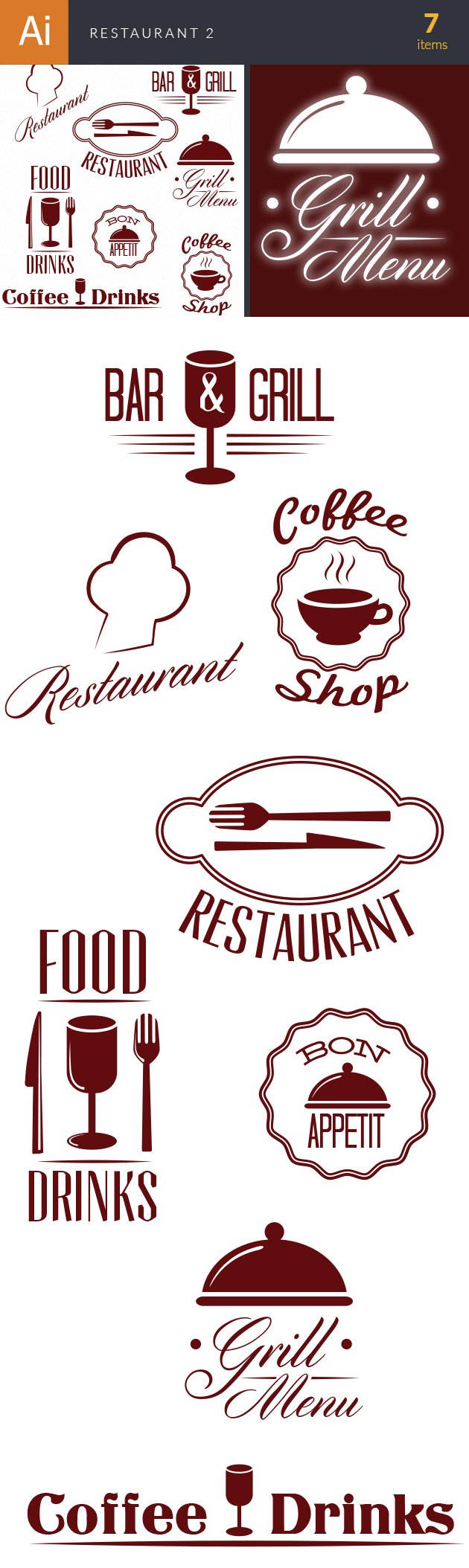 Restaurant And Cafe Vector Set 2 25