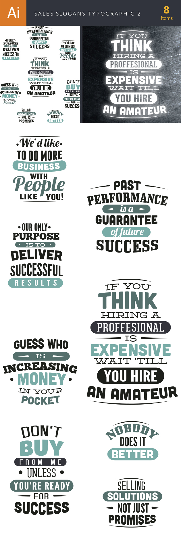 Sales Slogans Typographic Elements 2 Designious