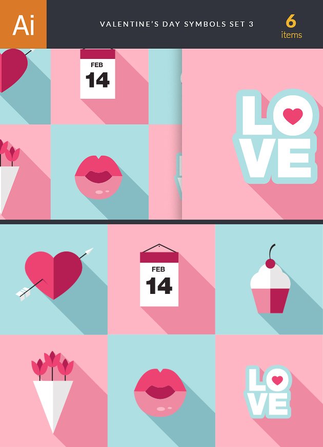 Valentine's Day Symbols Vector Set 3 31