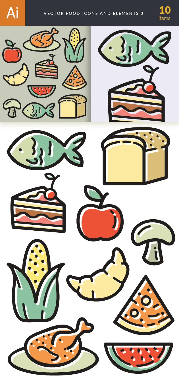 Vector Food Icons And Elements 3 23
