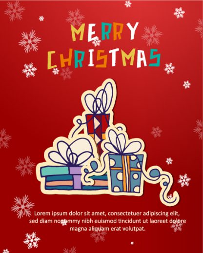 Christmas Vector illustration with gift - Designious