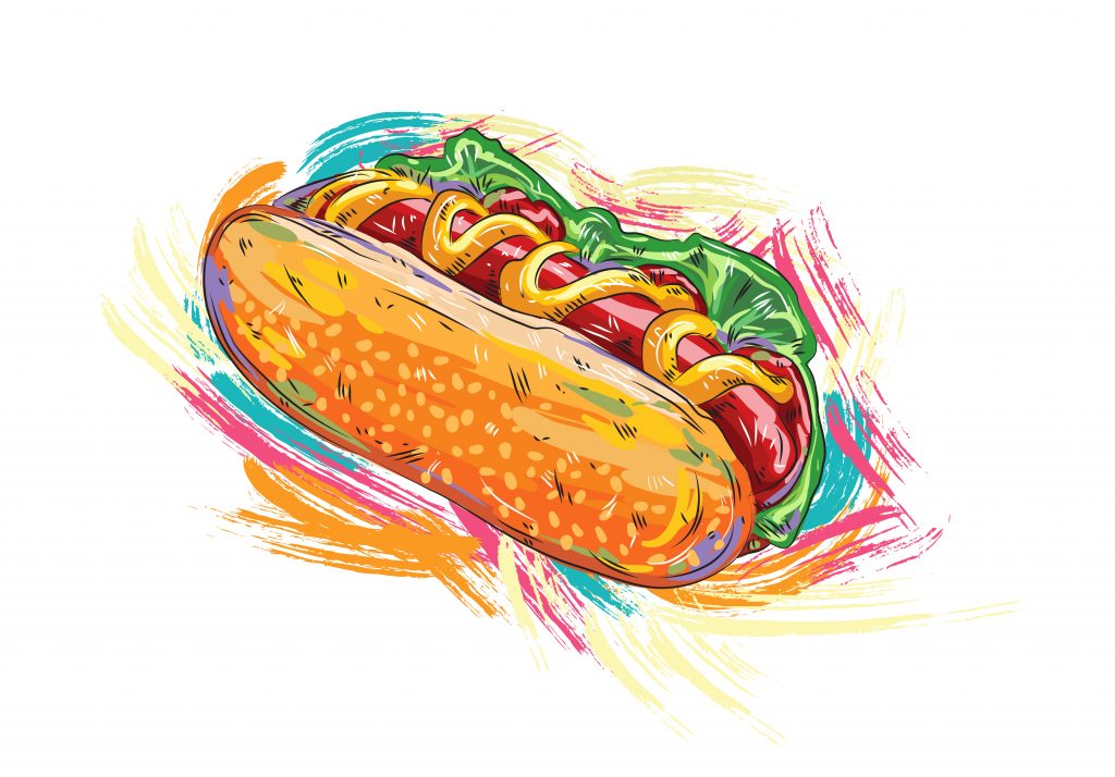 Illustration Vector Artwork Hot Dog Vector Illustration Designious