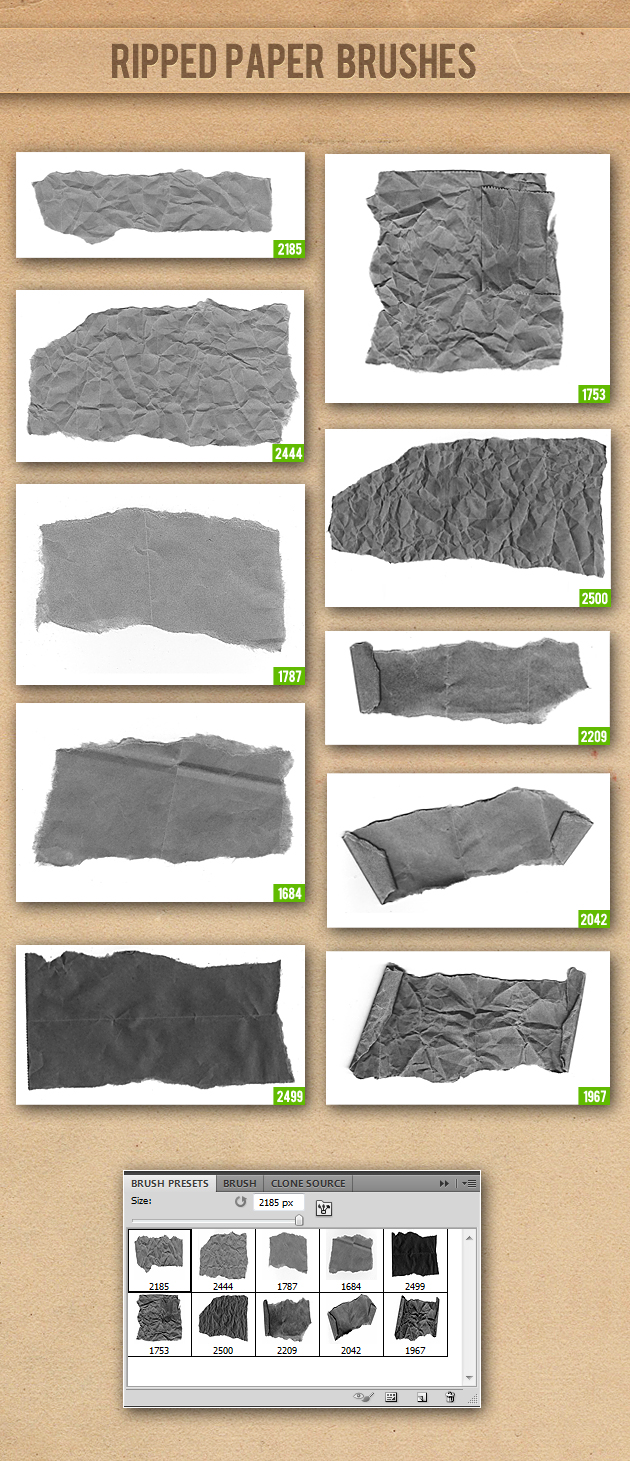 Ripped Paper Photoshop Brushes 26