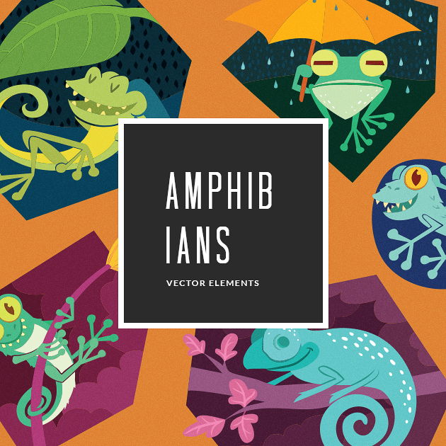 Amphibians 5 Vector Pack - Designious