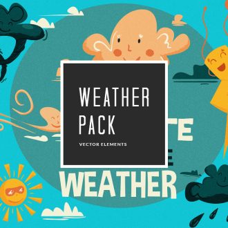 Cartoon Weather Symbols Vector Pack