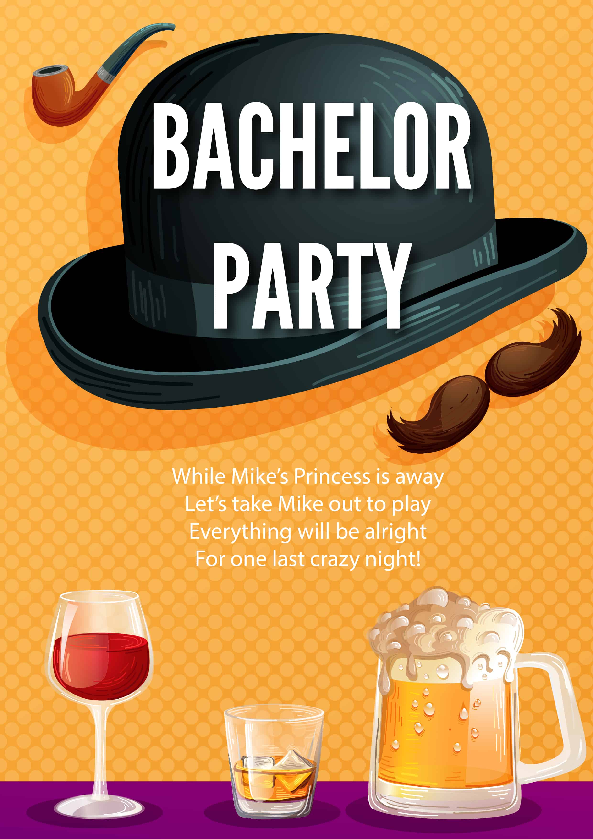 Bachelor Party Vector Invitation Template Designious