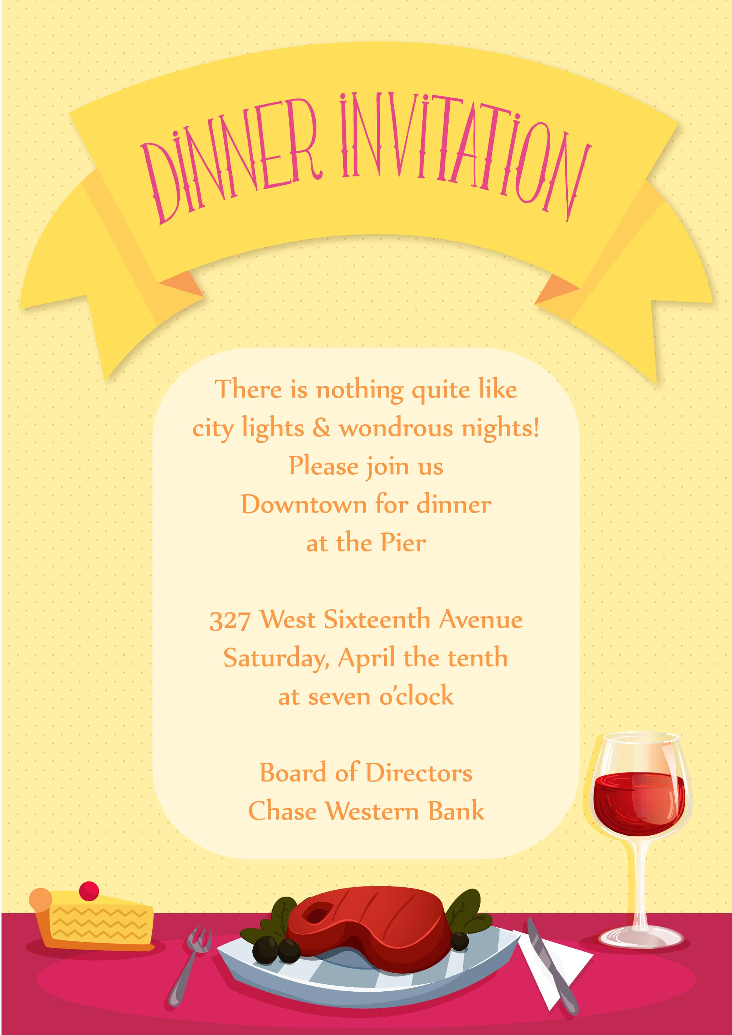 Dinner Party Invitation Templates