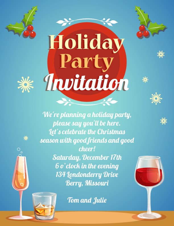 Party Eps Vector Holiday Party Vector Invitation Template - Designious