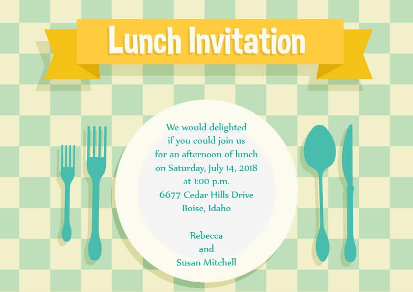 Invitation Invitation Lunch Vector Graphic Lunch Invitation Vector