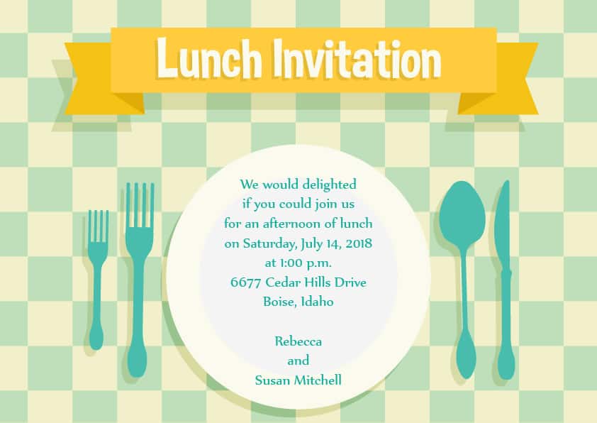 Invitation Invitation Lunch Vector Graphic Lunch Invitation Vector 