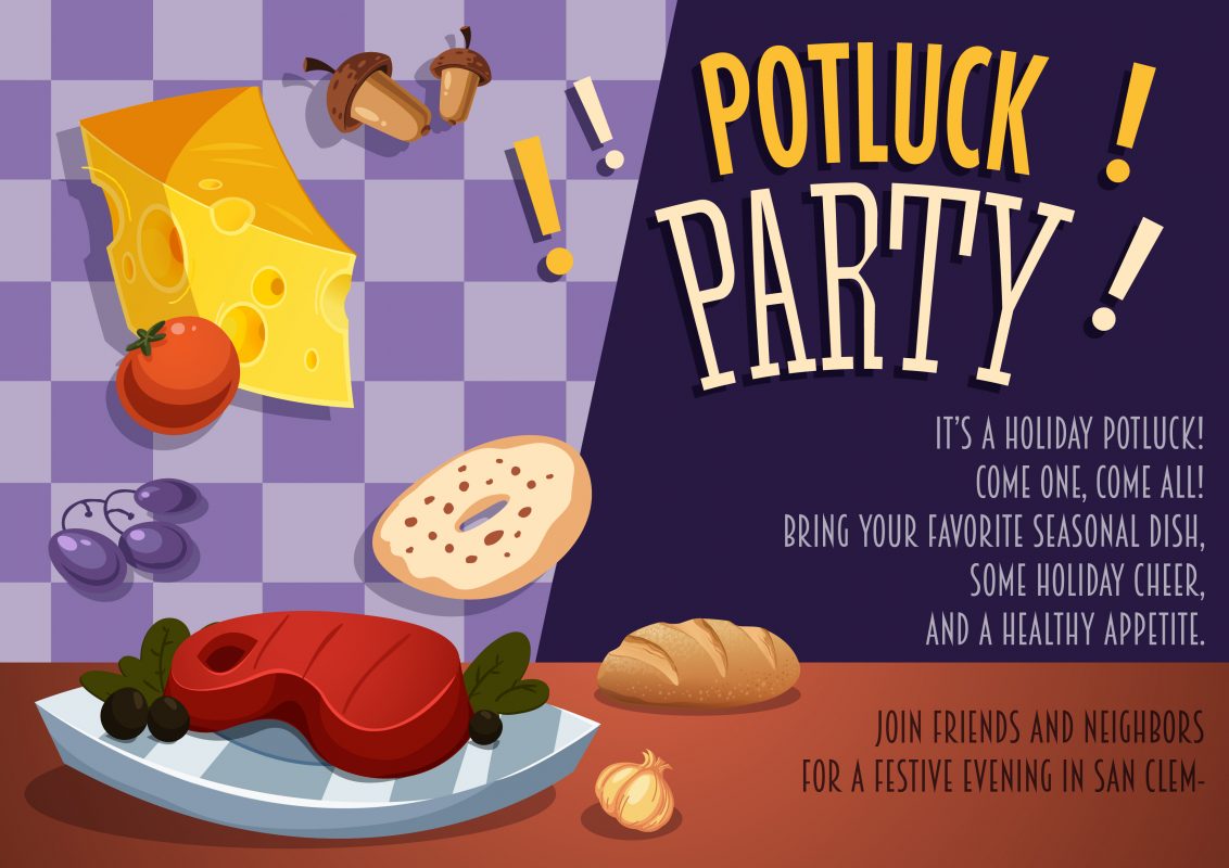 Potluck Vector Invitation Template Designious