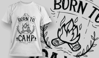 Born To Camp | T-shirt Design Template 2584