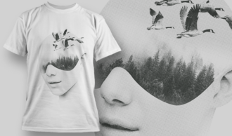 Double Exposure City | T-shirt Design Template 2712