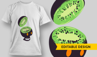 Kiwi Skull | T-shirt Design Template 2884