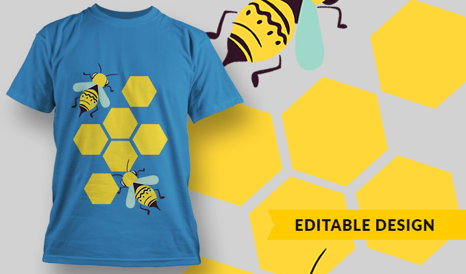 Bees | T-Shirt Design Template 3097 - Designious