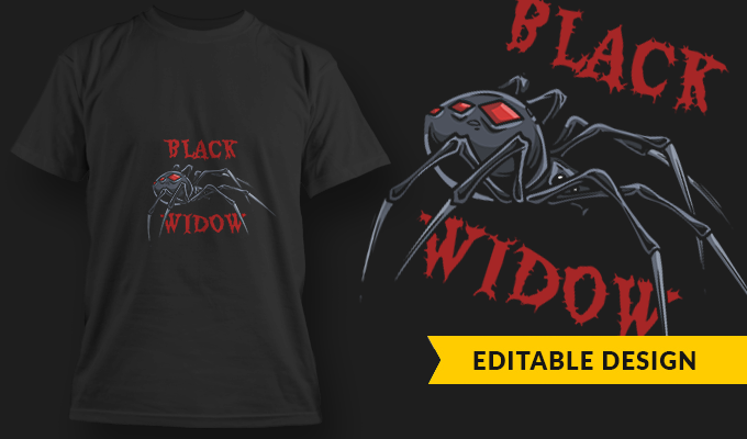 Download Black Widow | T-Shirt Design Template 3204 - Designious