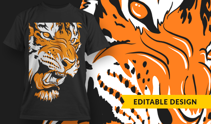 Tiger | T-Shirt Design Template 3189 - Designious